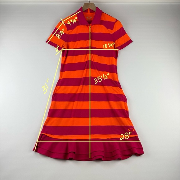 Oakley Women’s Medium Striped Polo Dress with Ruffle Hem - Picture 8 of 8